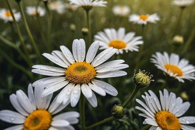 Daisies on a country hillside