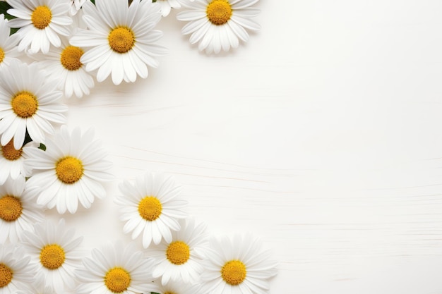 daisies on a white background with a white background.