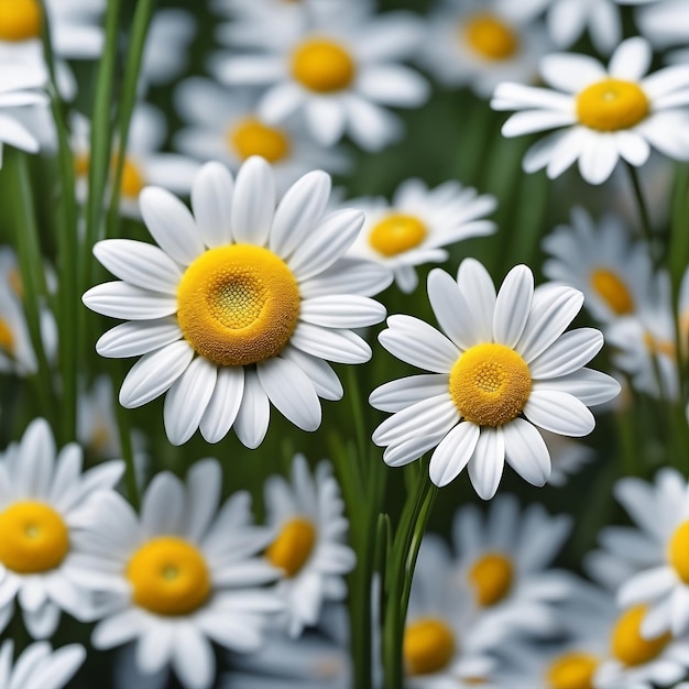 daisies white yellow daisy daisy daisy daisy Generative AI