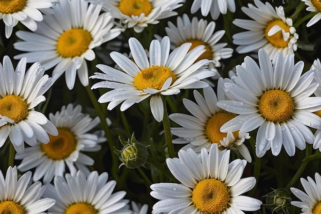 Daisies with a hint of morning mist