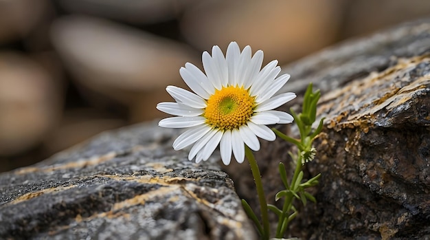 Daisy Emerging from Rock