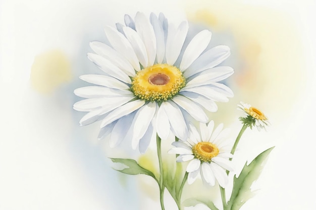 Daisy photo made in watercolor style