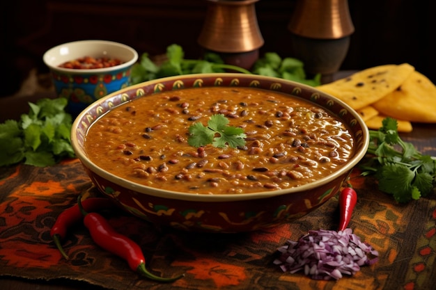 Dal Makhani in a colorful setting