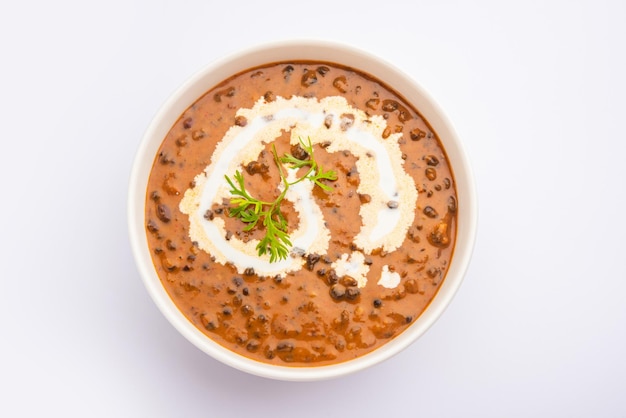 Dal makhani or dal makhni is a north Indian recipe, served in bowl, selective focus