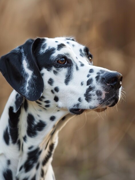 Photo dalmatian dog portrait in natural setting