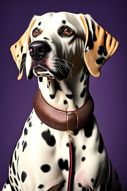 Dalmatian dressed in an elegant dress isolated on transparent background