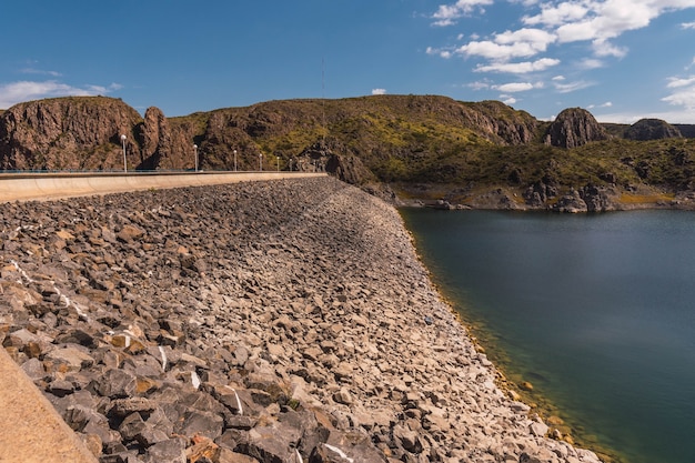 Dam reservoir in the mountains.