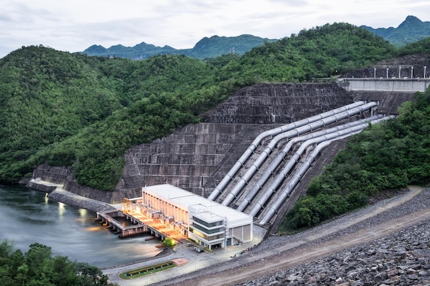 Dam srinakarin power plant in mountain