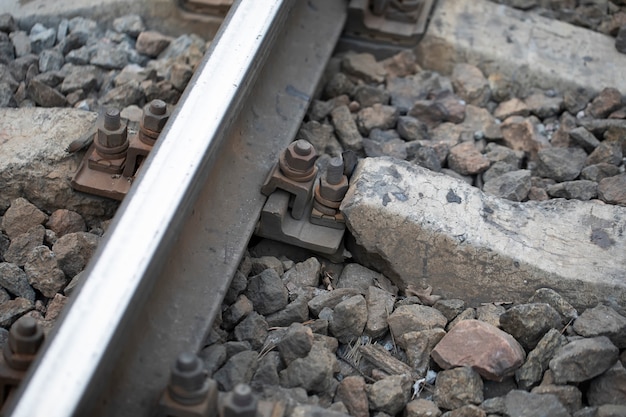 Damaged rail. Reinforced concrete support broke.