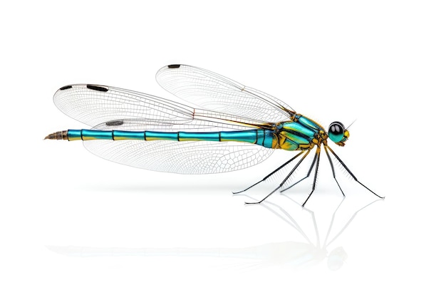 Damselfly On White Background Generative AI