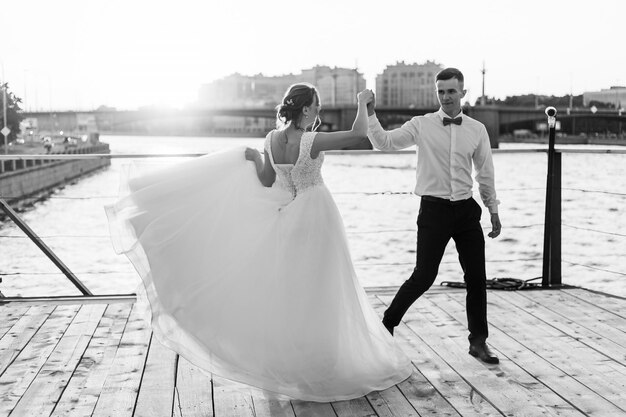 The dance of the bride and groom Wedding article A happy couple Love Photos for printed products