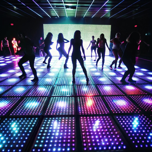 a dance floor with a sign that says quot the word quot on it