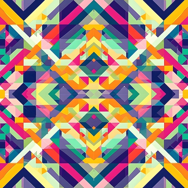 A dance of triangles unfolds in a mesmerizing retro print forming a seamless pattern that captures