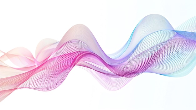 Dance with the rhythm of change with rhythmic gradient lines in a single wave style isolated on solid white background