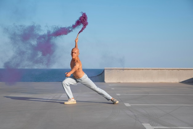 Dancer doing elegant performing art