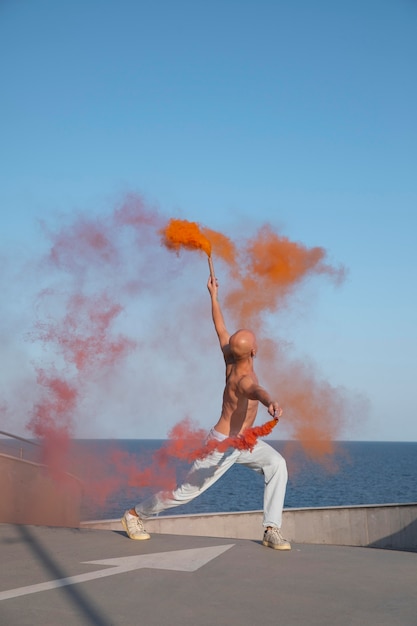 Dancer doing elegant performing art