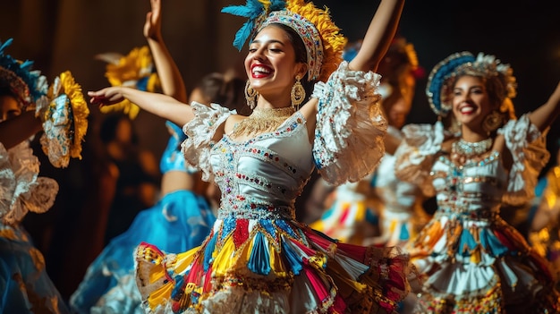 Dancers Celebrating Together After Successful Performance