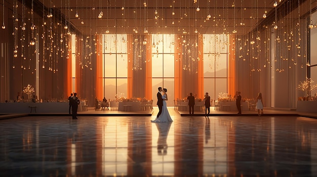 dancing ballroom color dust effect photo realistic made by generative AI