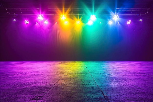 Dancing in the dancefloor with colorful reflection discoball and light