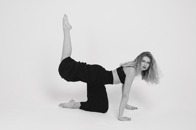 Dancing girl on a white background