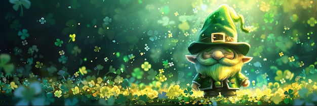 Dancing Leprechaun Cartoon for St Patricks Day Background