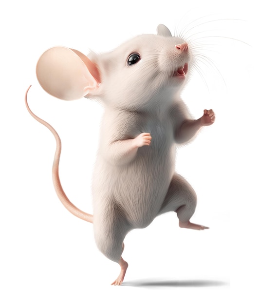 Photo dancing mouse isolated background