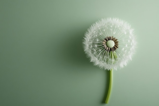 Photo a dandelion is shown on a green background