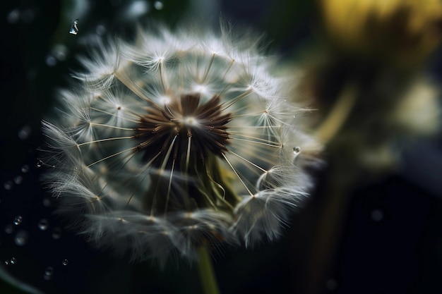 Dandelion in summer closeup AI Generated