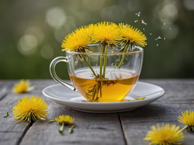 Photo dandelion tea