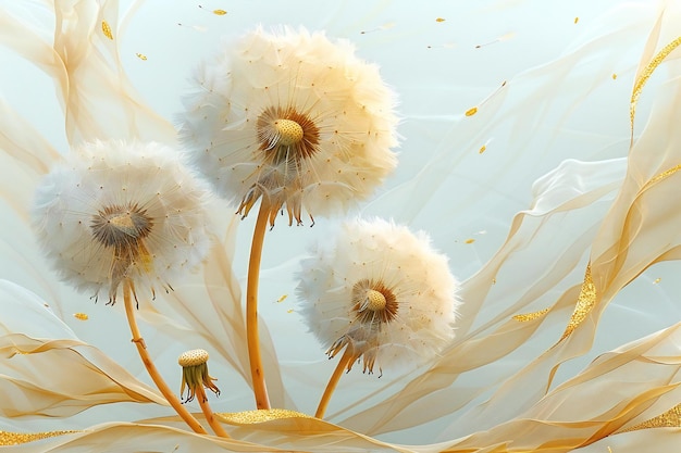 Dandelions is a watercolor painting of a flower high quality high resolution