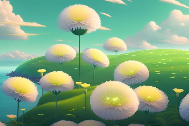 Dandelions Landscape art