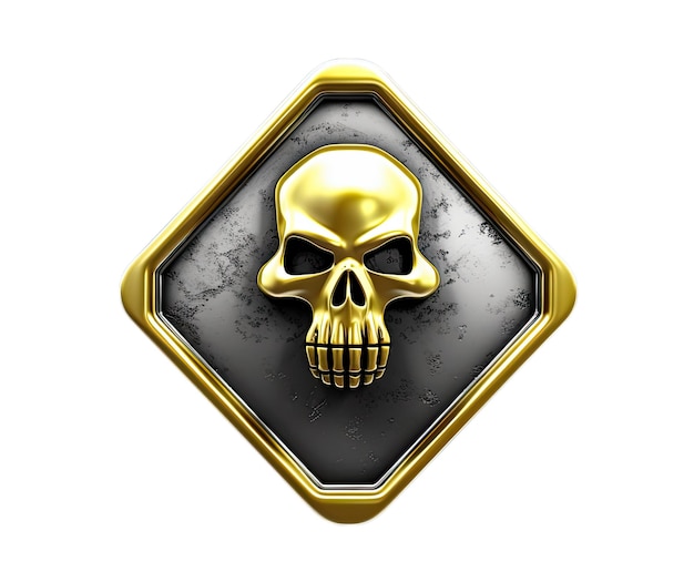 Danger sign with skull isolated on white background Generative AI