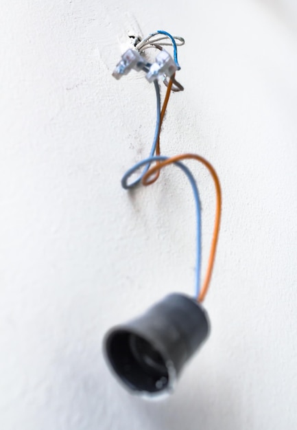 Dangerous bad wiring leading to the bulb