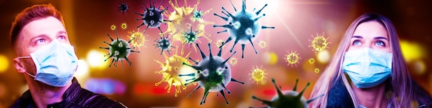 Dangerous corona virus, pandemic risk concept. 3D illustration