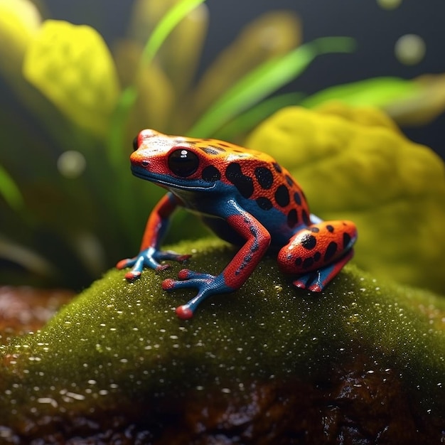 Dangerous poison dart red frog images Generative AI