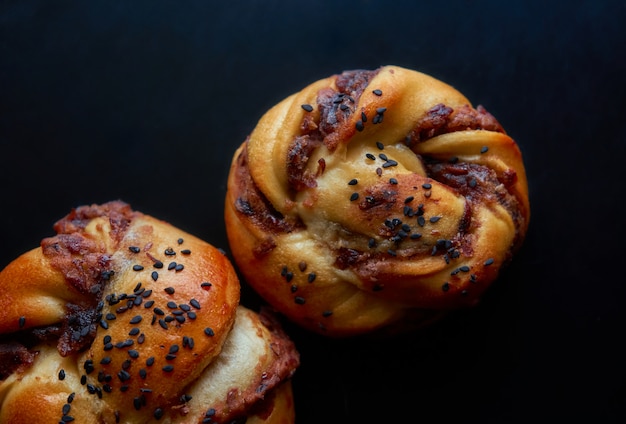 Danish bread on table