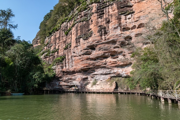 Danxia landform mountain with karst nature