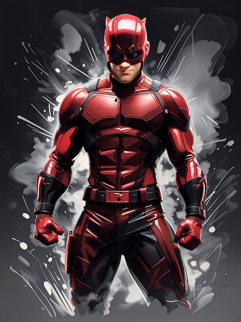 daredevil in dynamic pose illustration style