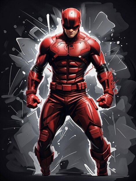 daredevil in dynamic pose illustration style