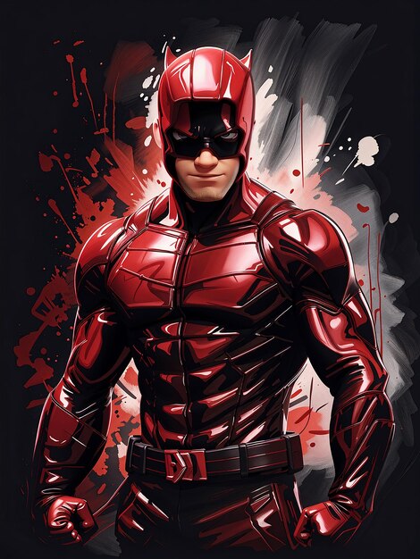 daredevil in dynamic pose illustration style