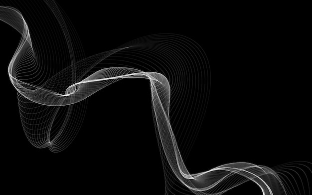 Dark abstract background with a glowing abstract waves abstract background