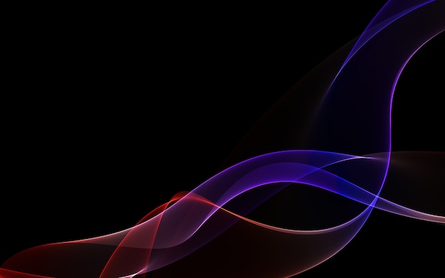 Dark abstract background with a glowing abstract waves