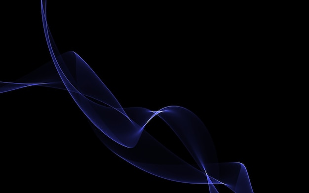 Dark abstract background with a glowing abstract waves