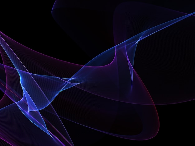 Dark abstract background with a glowing abstract waves