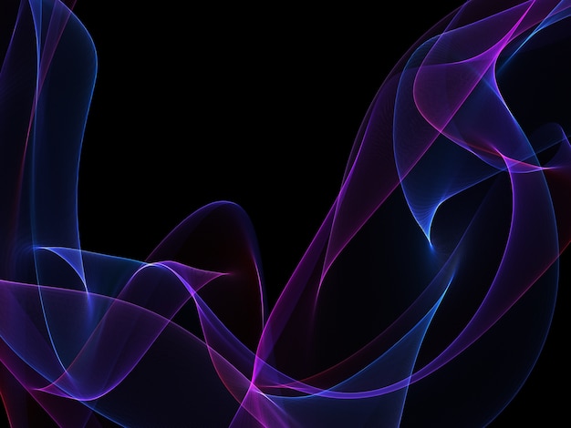 Dark abstract background with a glowing abstract waves