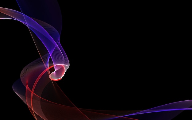 Dark abstract background with a glowing abstract waves