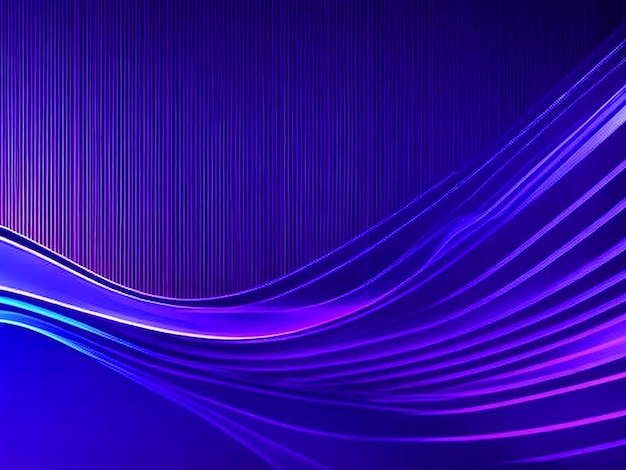 Dark abstract background with glowing waves Shiny moving line design element Modern blue purple