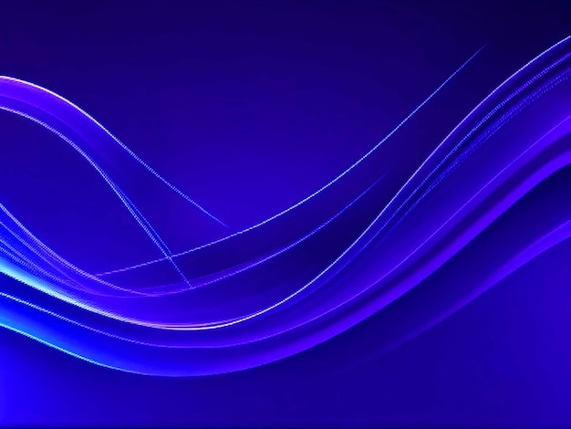 Dark abstract background with glowing waves Shiny moving line design element Modern blue purple