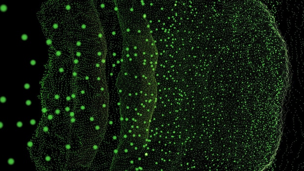 dark abstract background with green glowing particles a high resolution