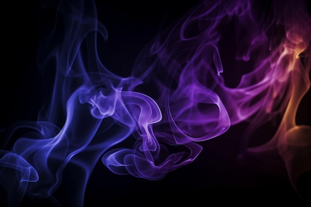 Dark abstract background with neon smoke and space for design AI generated